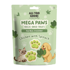 All Too Good  Mega Paws Freeze-Dried Treats Chic w/Spinach 54g, ATG-MG-105, cat Treats, All Too Good, cat Food, catsmart, Food, Treats